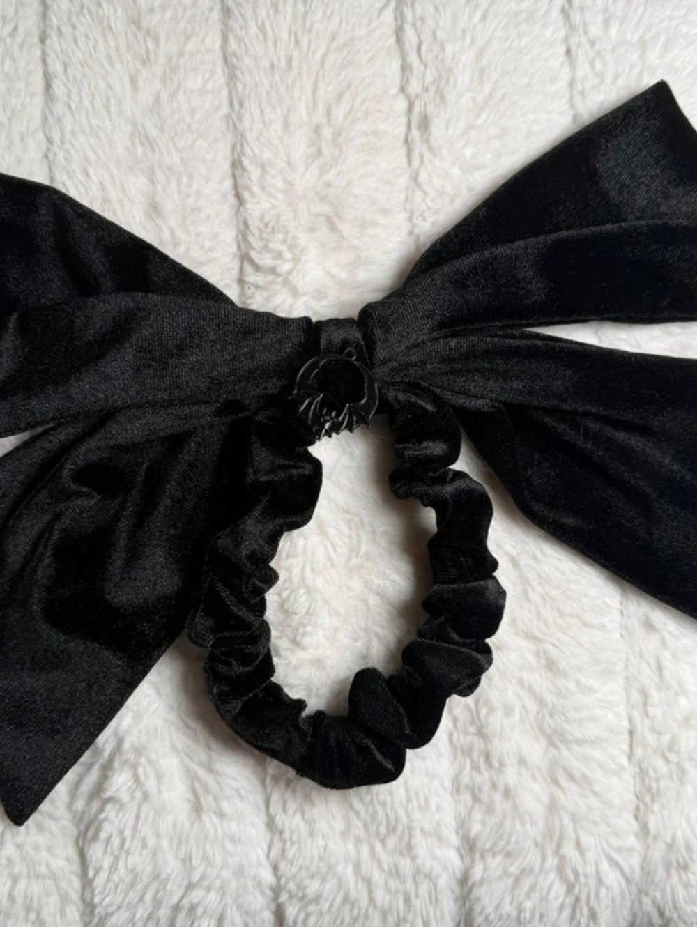 Gothic glam black velvet hair bow